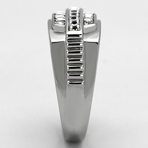 TK956 - Stainless Steel Ring High polished (no plating) Men Top Grade Crystal Clear