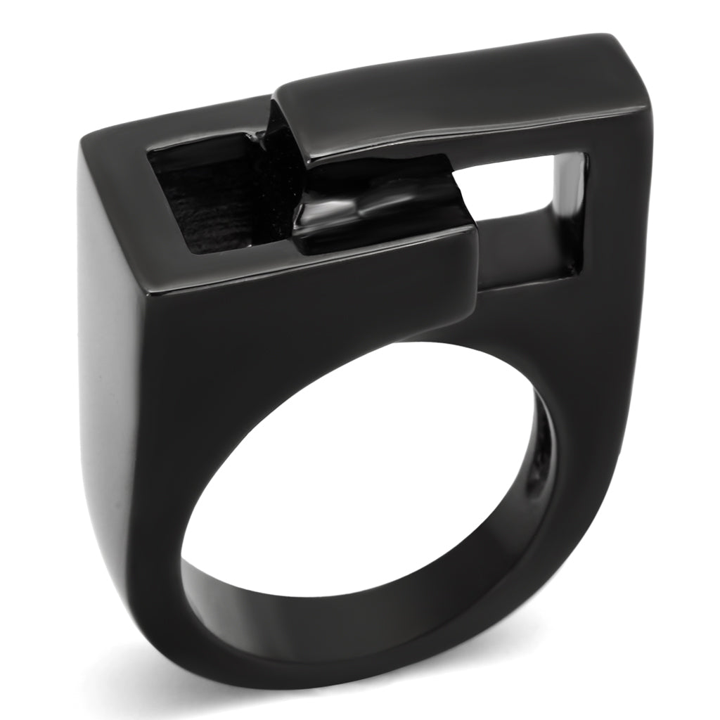 TK989 - Stainless Steel Ring IP Black(Ion Plating) Women No Stone No Stone