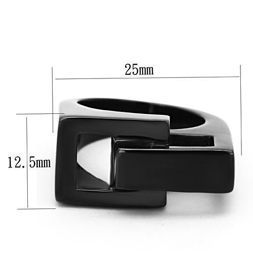 TK989 - Stainless Steel Ring IP Black(Ion Plating) Women No Stone No Stone