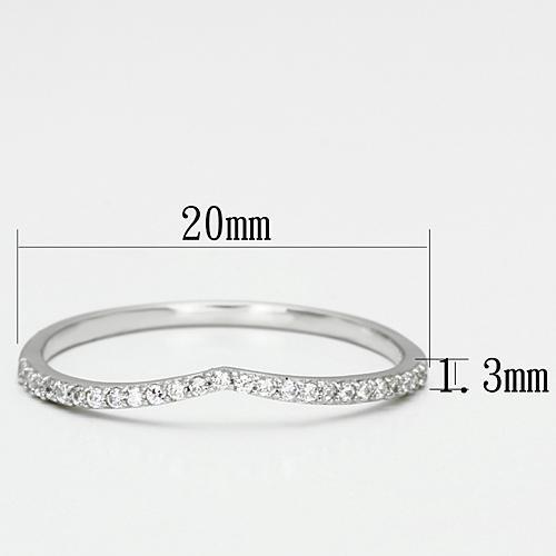 TS076 - 925 Sterling Silver Ring Rhodium Women AAA Grade CZ Clear