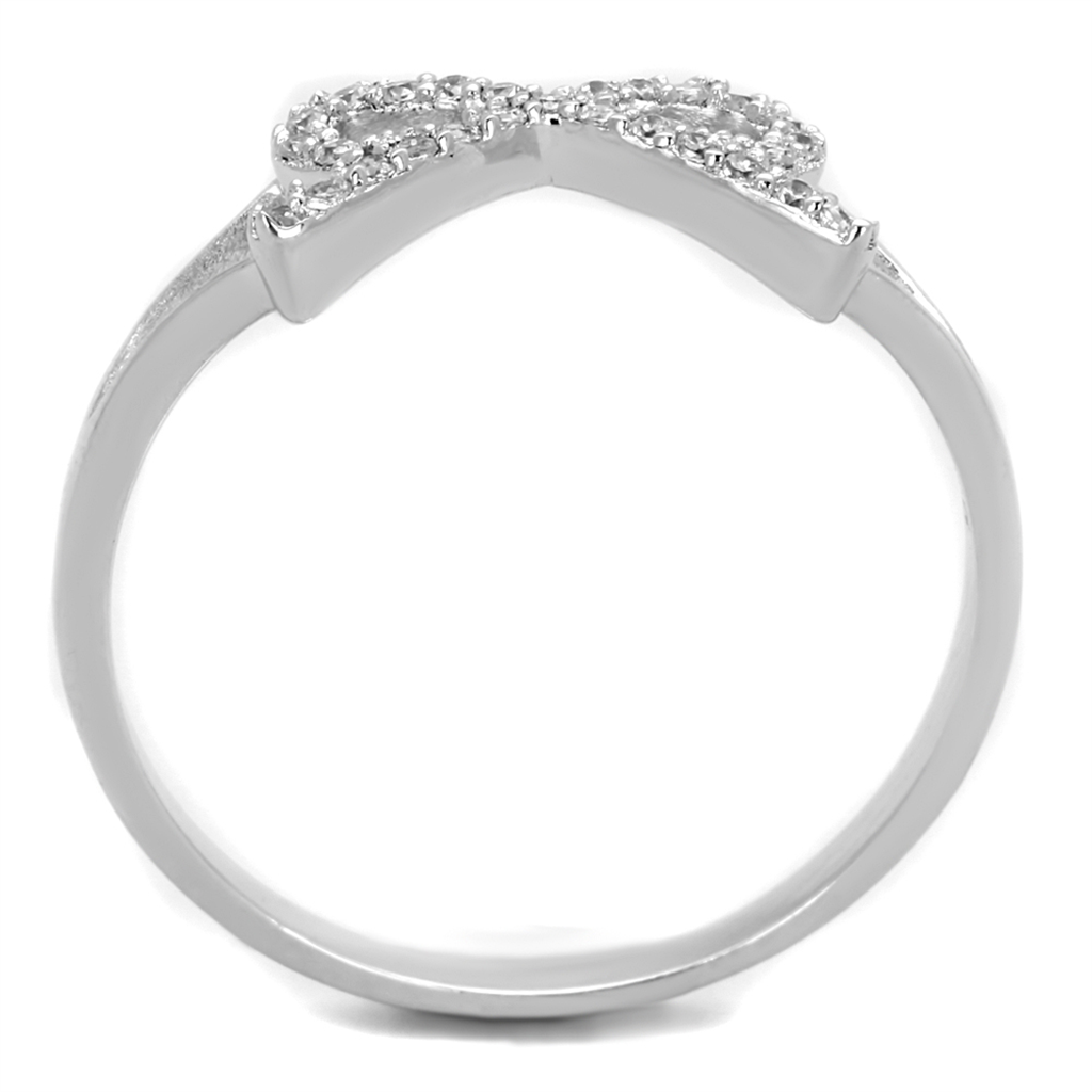 TS259 - 925 Sterling Silver Ring Rhodium Women AAA Grade CZ Clear