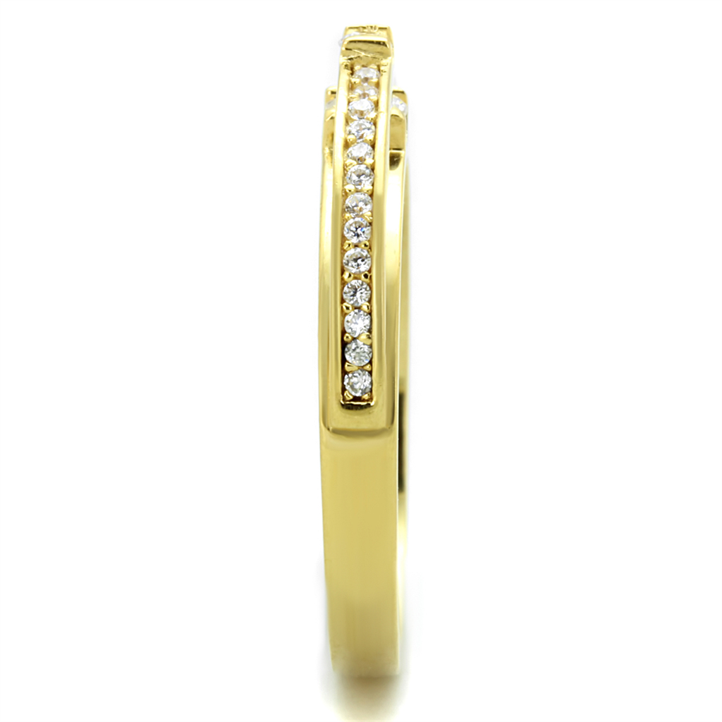 TS403 - 925 Sterling Silver Ring Gold Women AAA Grade CZ Clear