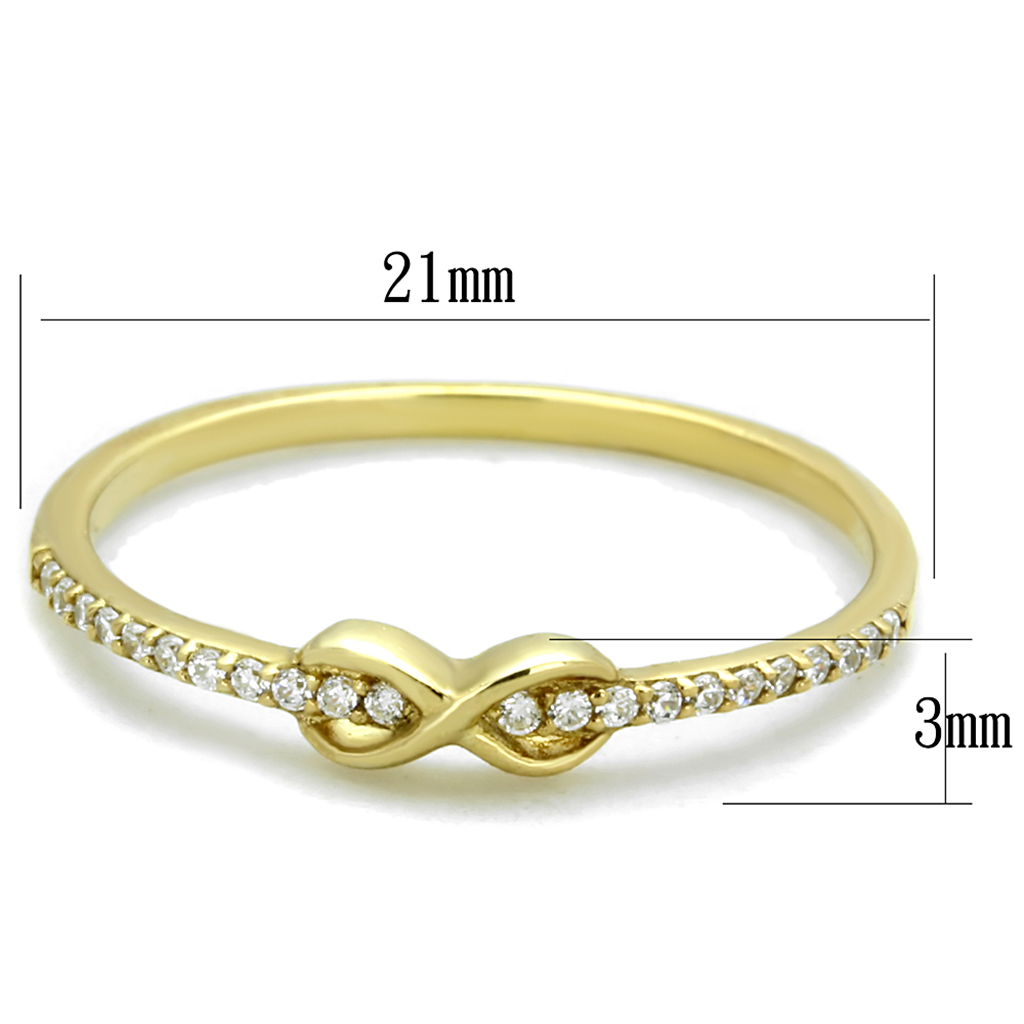 TS405 - 925 Sterling Silver Ring Gold Women AAA Grade CZ Clear