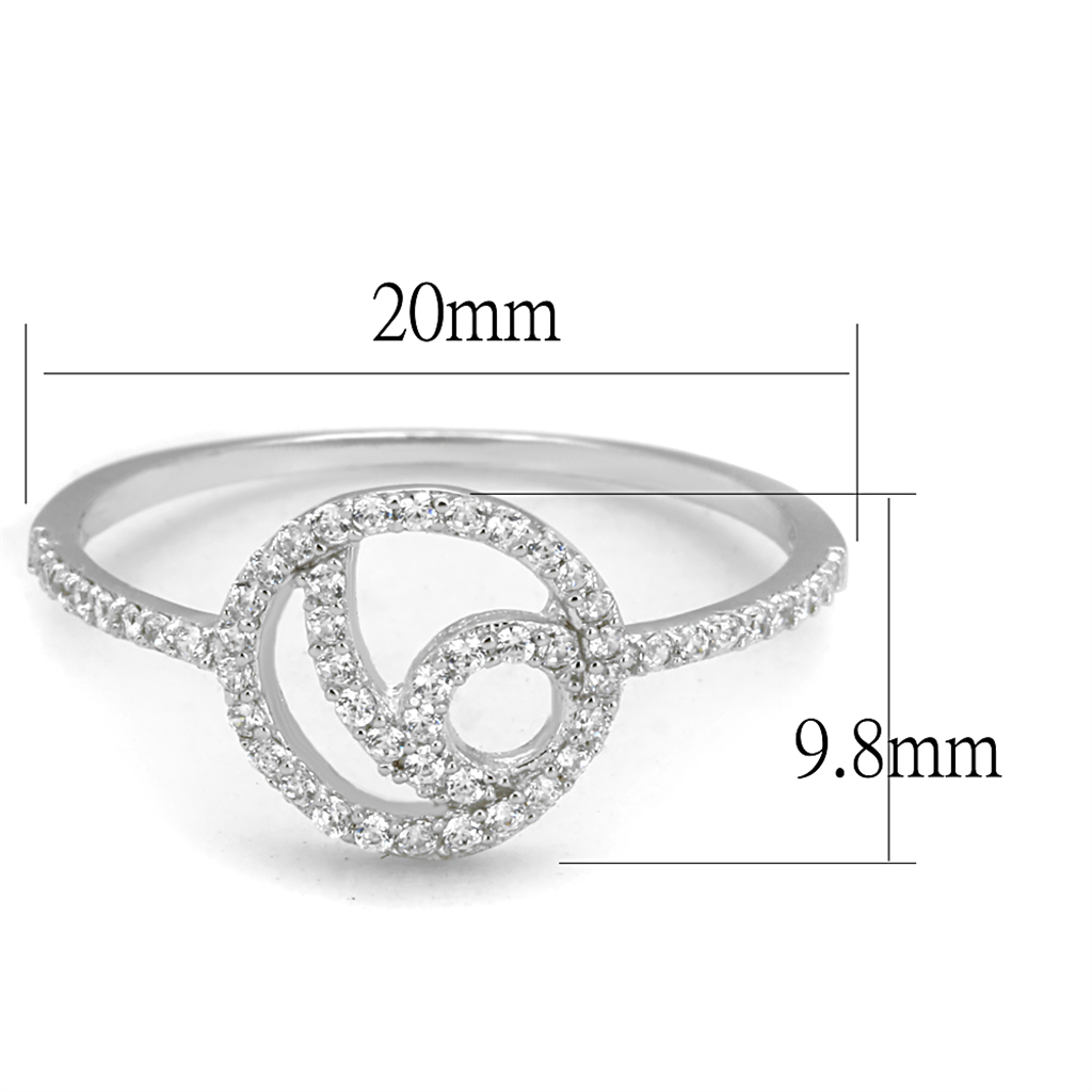 TS519 - 925 Sterling Silver Ring Rhodium Women AAA Grade CZ Clear