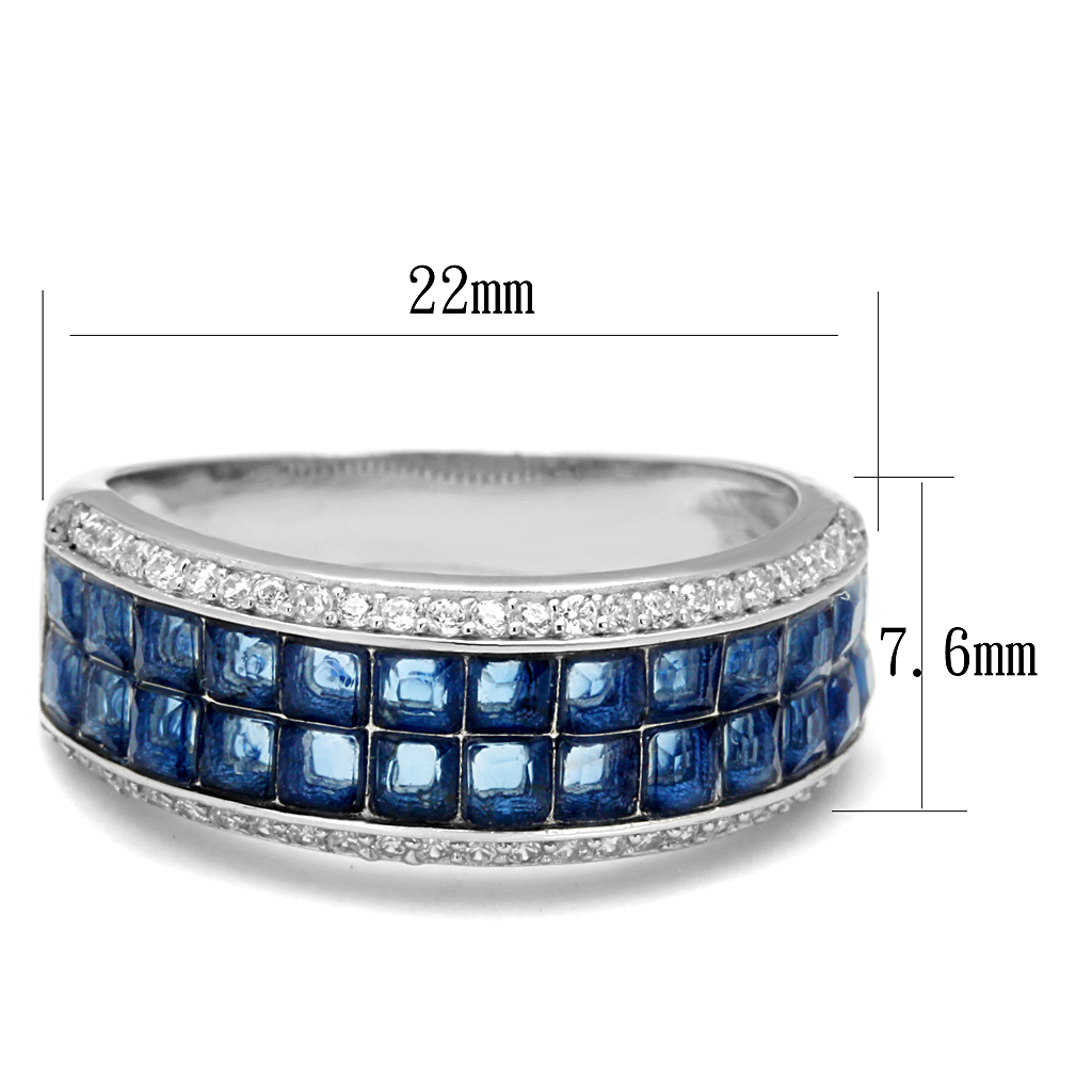 TS526 - 925 Sterling Silver Ring Rhodium Women Synthetic Montana