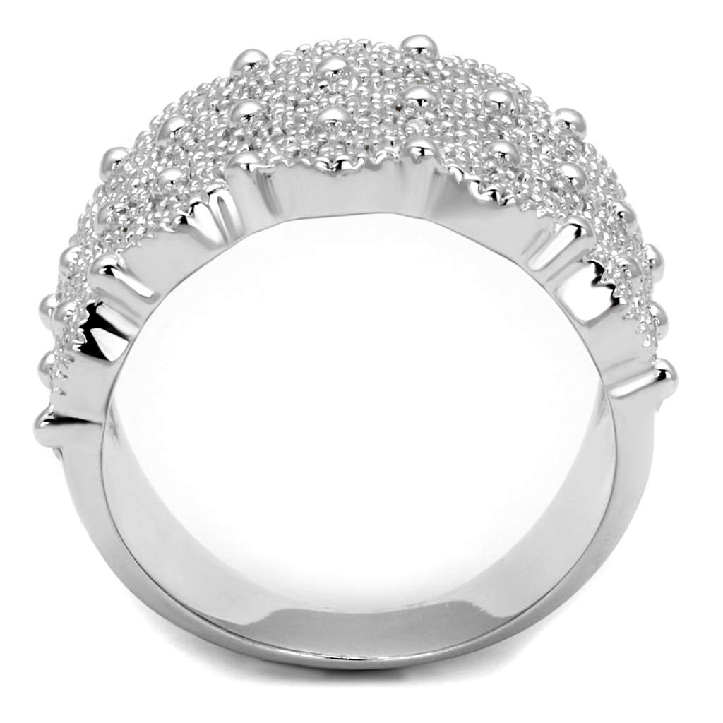 TS546 - 925 Sterling Silver Ring Rhodium Women AAA Grade CZ Clear