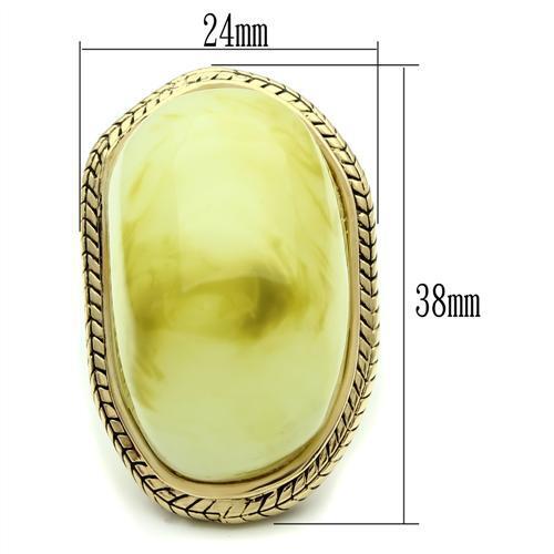 VL005 - Brass ring, brass base, IP gold, ion plating, Women Synthetic Apple Green color