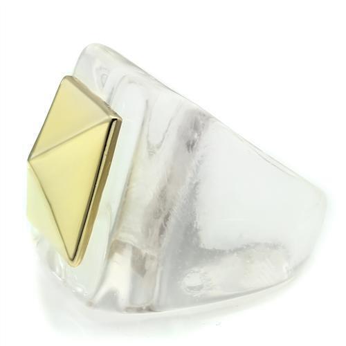 VL015 - Brass Ring Gold Women Synthetic Clear