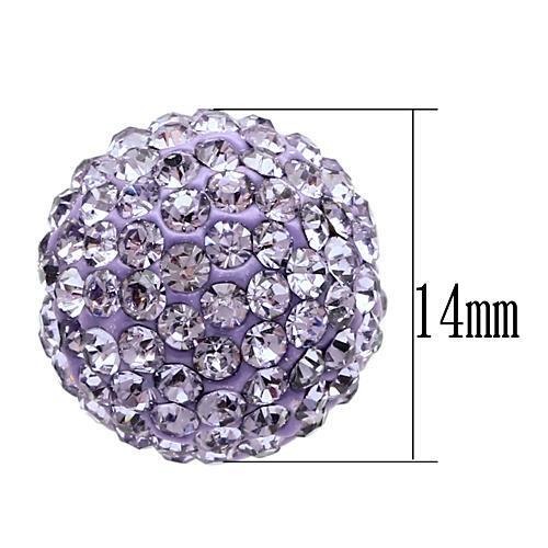 VL056 - Brass Chain Pendant Rhodium Women Top Grade Crystal Light Amethyst