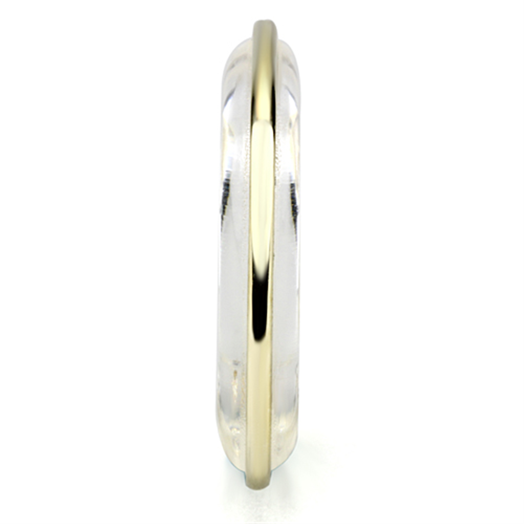 VL081 - Brass ring, brass base, IP gold, ion plating, Women Synthetic Clear