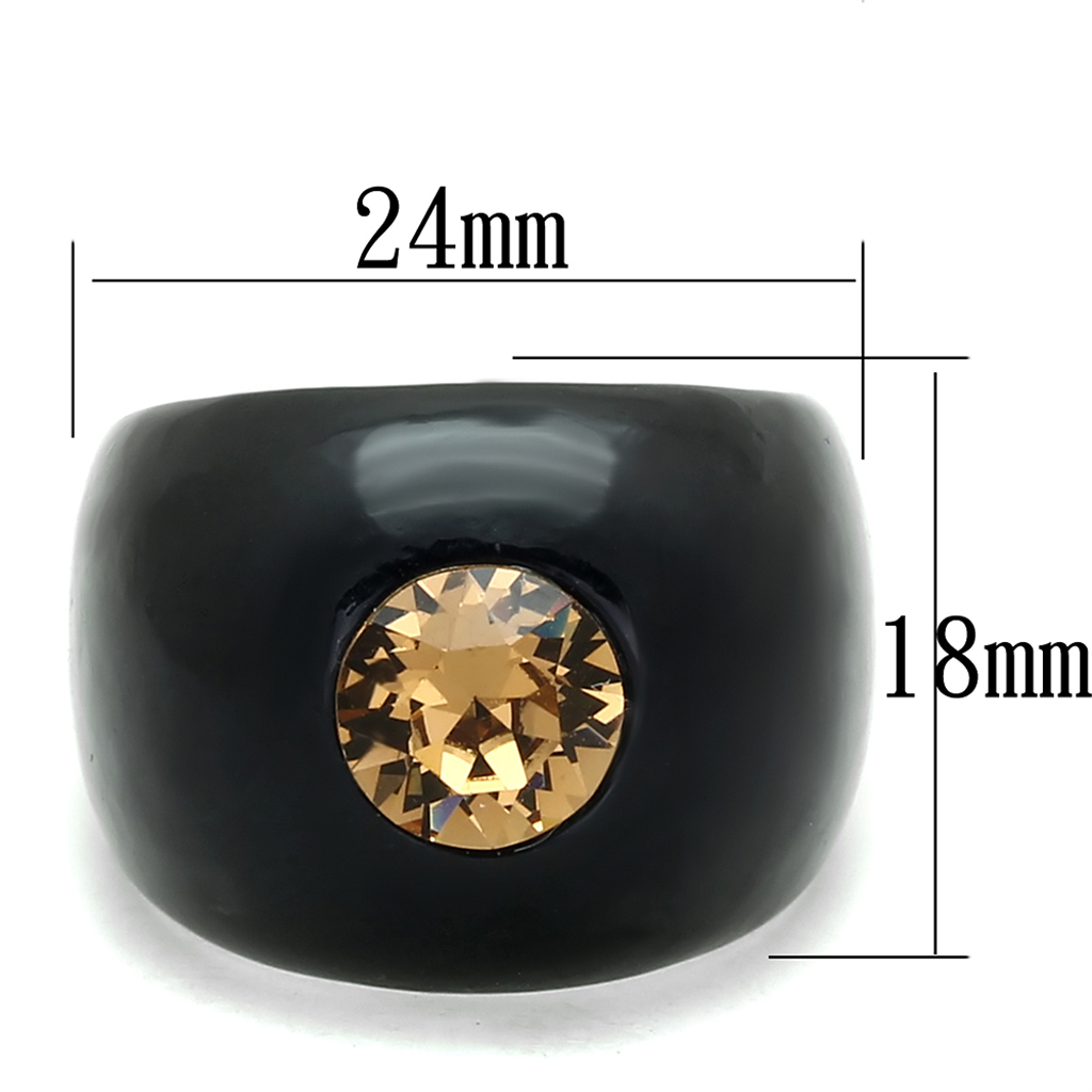 VL115 - Resin Ring N/A Women Top Grade Crystal Light Smoked